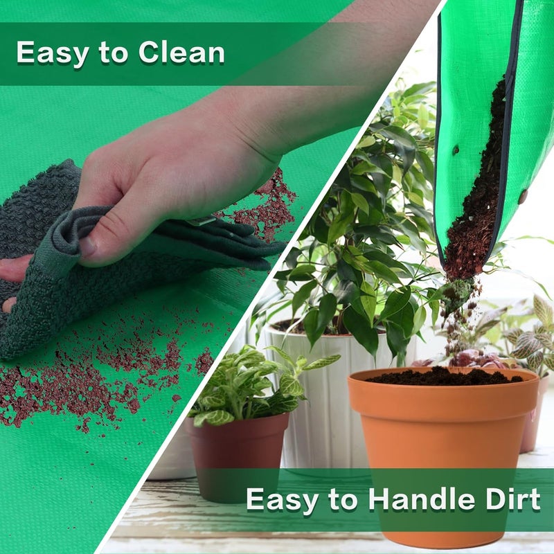 WondMall Plant Repotting Mat,Extra Large Waterproof Potting Mats,Foldable Potting Mat for Indoor Plant Transplanting and Dirt Control,Portable Gardening Mats for Repotting(43''*30'',Green) - Image 4